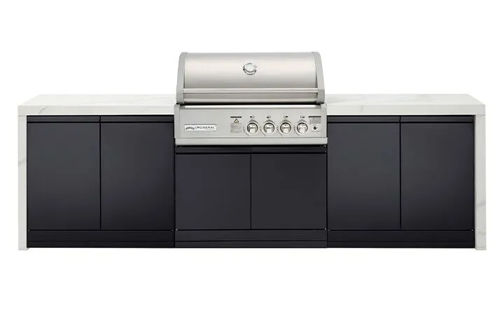 PREMIUM 4B Outdoor Kitchen Option 4 Premium 4B Double side cabinets with flat bench tops.