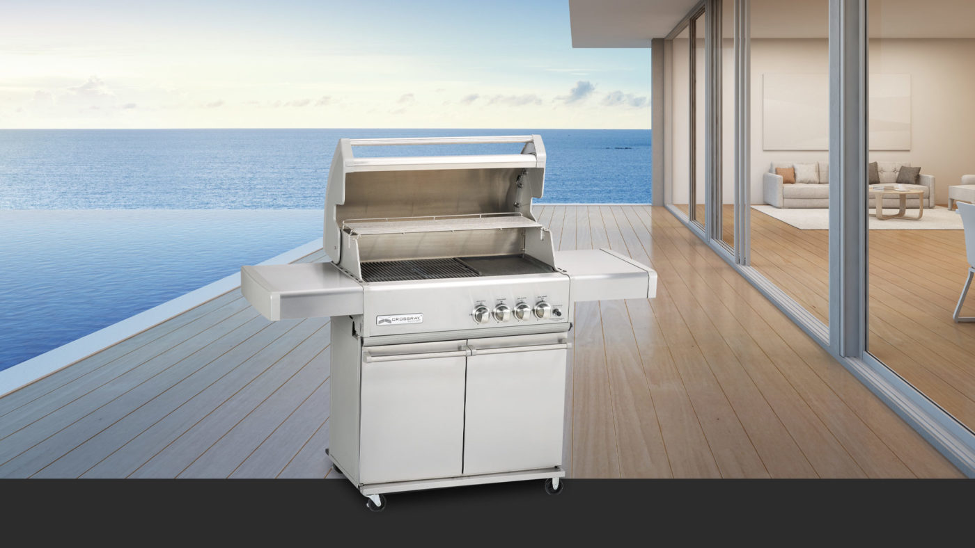 Buy 4 Burner Gas BBQ with Trolley | CROSSRAY®