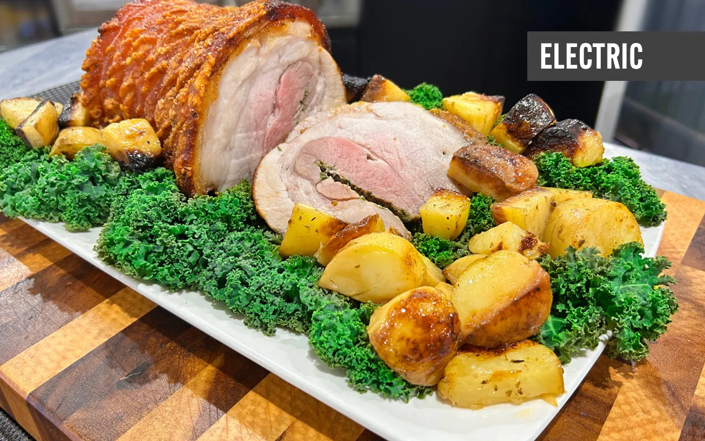 Pork (Porchetta) on the Rotisserie - CROSSRAY